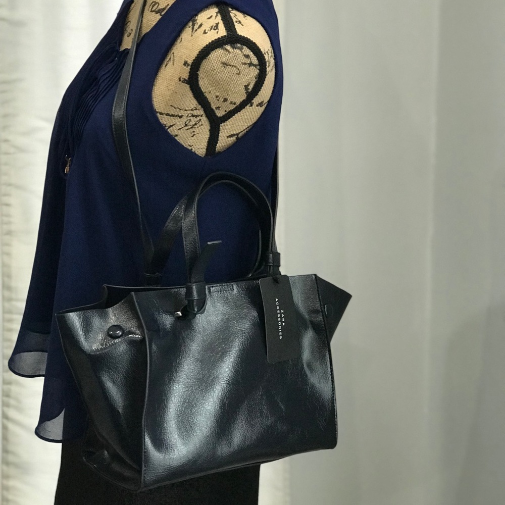 NWT Zara navy blue medium handbag - Picture 8 of 8